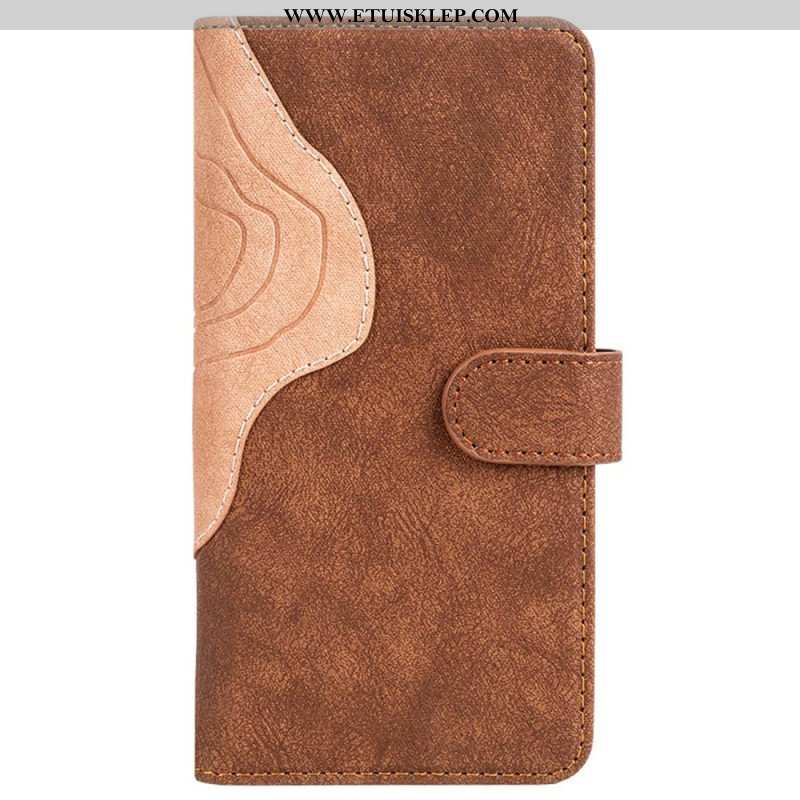 Etui Folio do OnePlus Nord 2T 5G Dwukolorowa Drewniana Tekstura